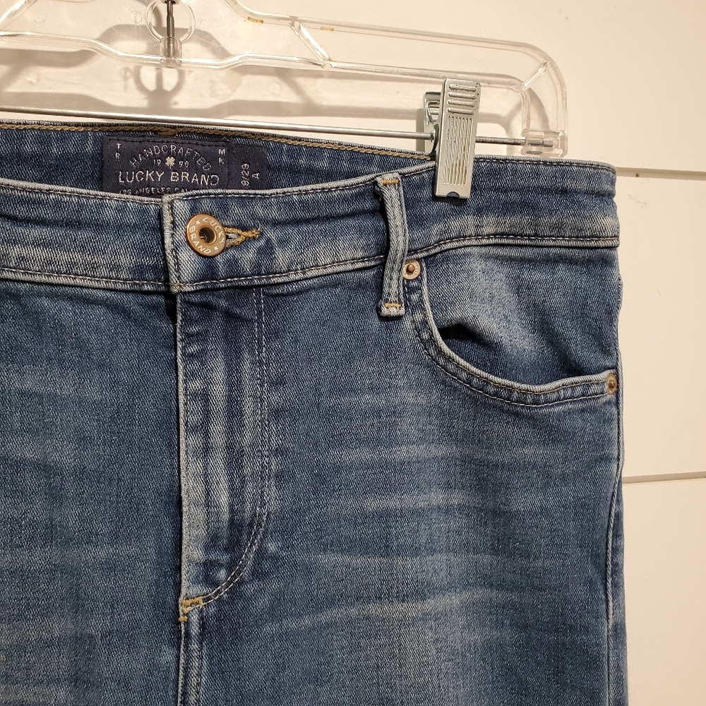 Lucky brand 8 high rise denim distressed jeans stretch pants bridgette skinny - Picture 7 of 15